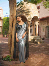 Buy Silver Color Saree  – House of Surya